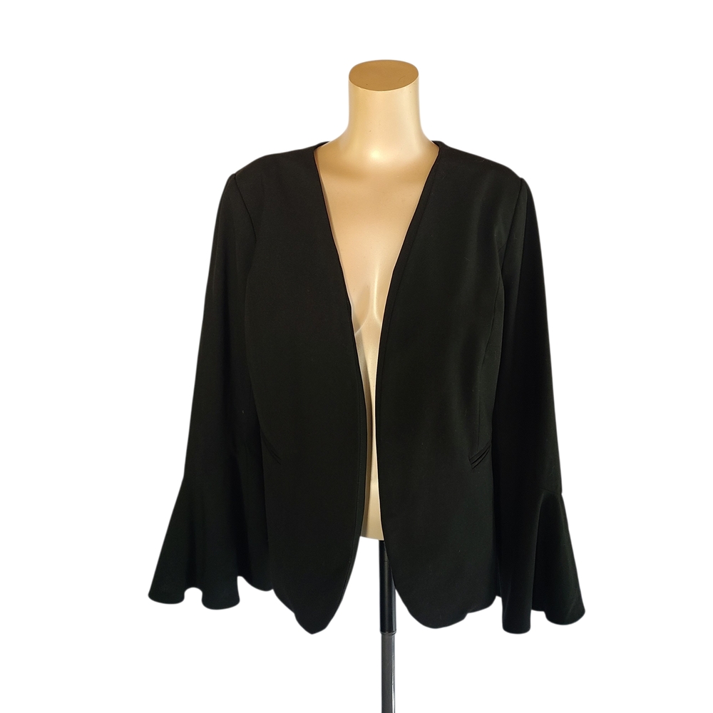The Limited Black Open Front Bell Sleeve Blazer Jacket Size 6